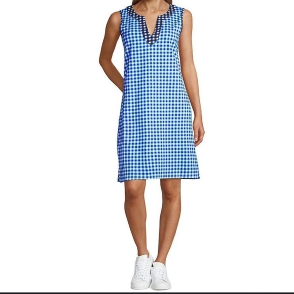 Lands' End Dresses & Skirts - LANDS' END X Draper‎ James Gingham T-Shirt Dress Size Medium